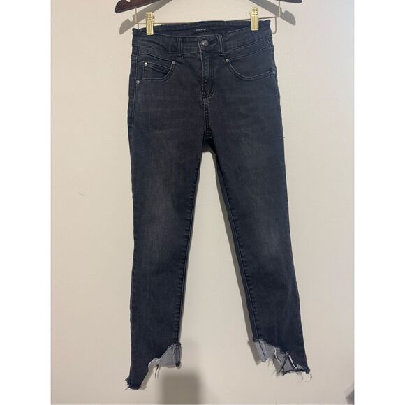 R13 Women’s Jeans Size 27 Ripped Raw Hem Cropped Black - Picture 1 of 11